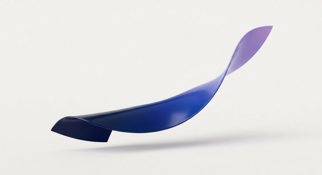 Upward curving ribbon representing compounding organic growth from SaaS SEO