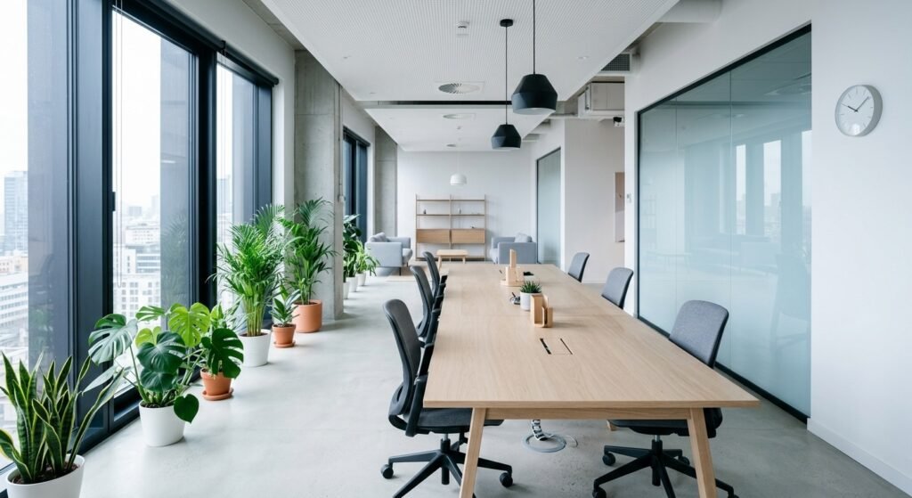 Bright modern SaaS company workspace used for planning a B2B SEO strategy