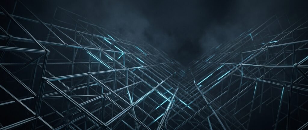 Geometric lattice framework representing a structured technical SEO audit of a website